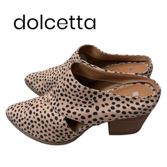 Dolcetta Masa Women's Leopard Heeled Mules 8 - Picture 1 of 6
